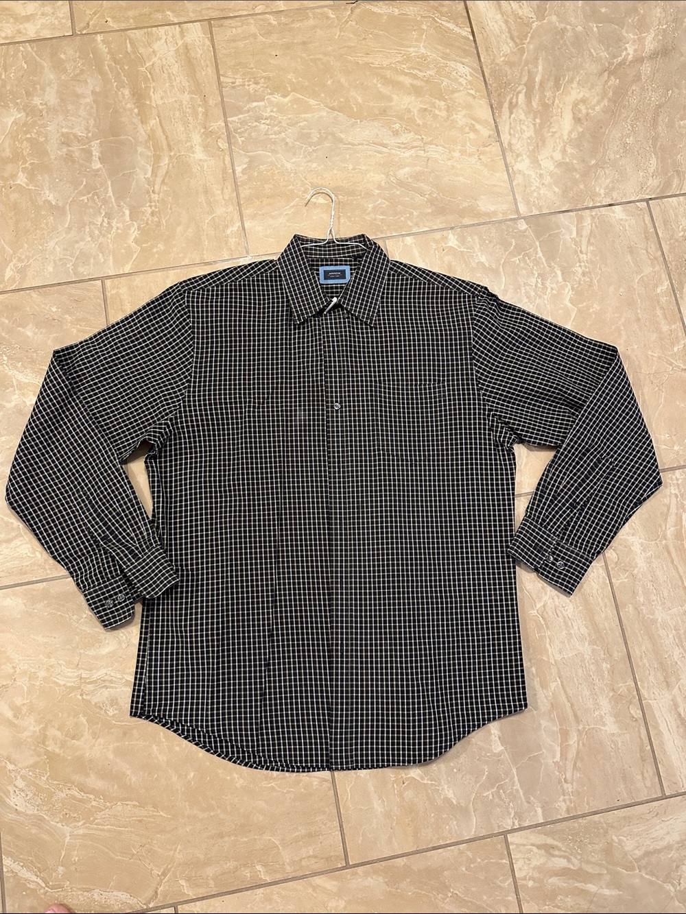 Arrow Black and White Windowpane Dress Shirt